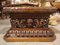 17th Century Oak Carved Socle Pedestal from Northern Italy