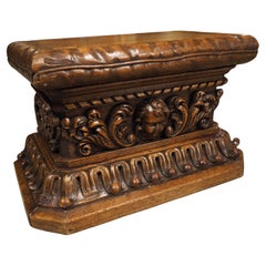 17th Century Oak Carved Socle Pedestal from Northern Italy