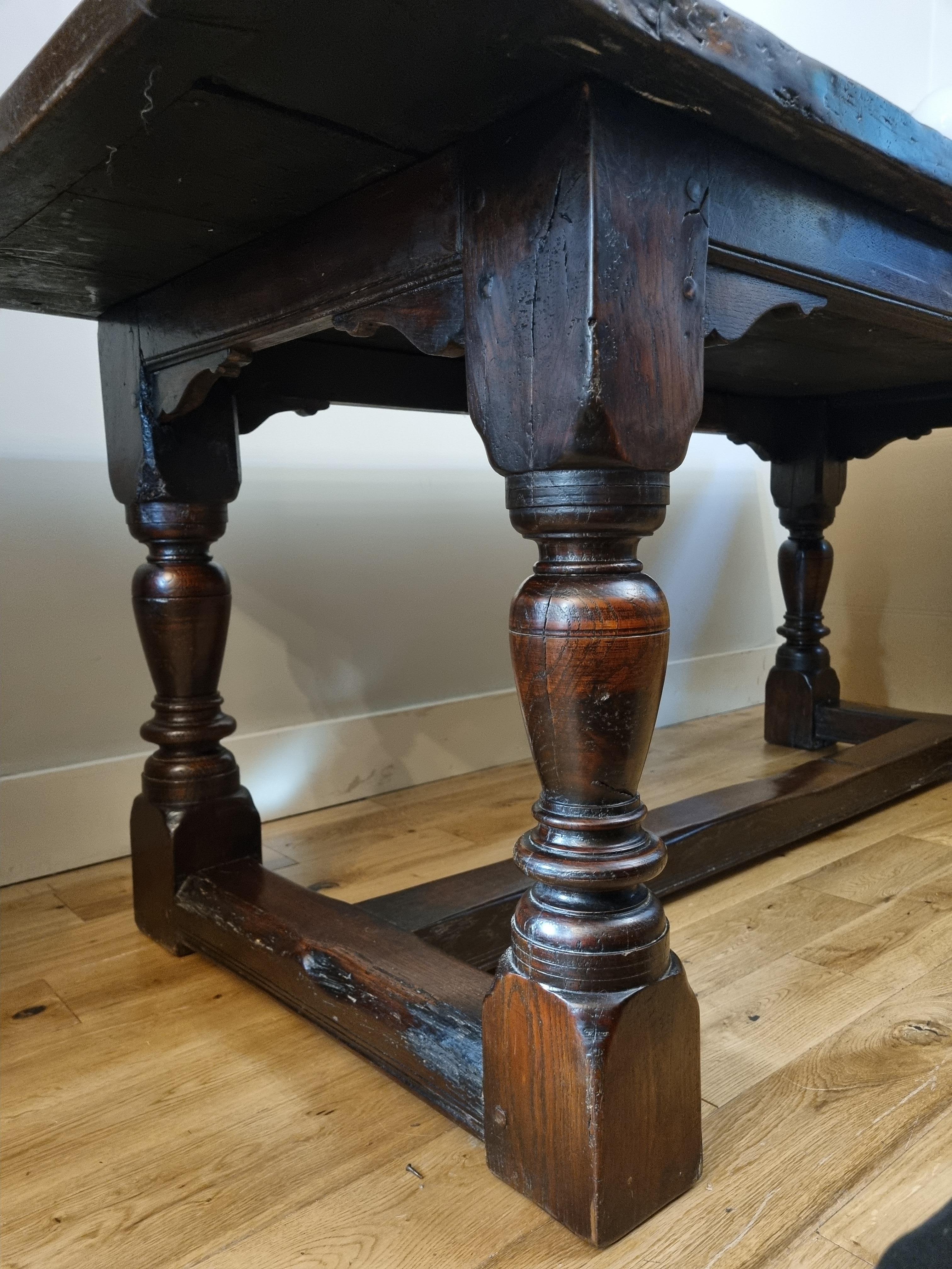 17th Century Oak Charles II Refectory Table For Sale 5