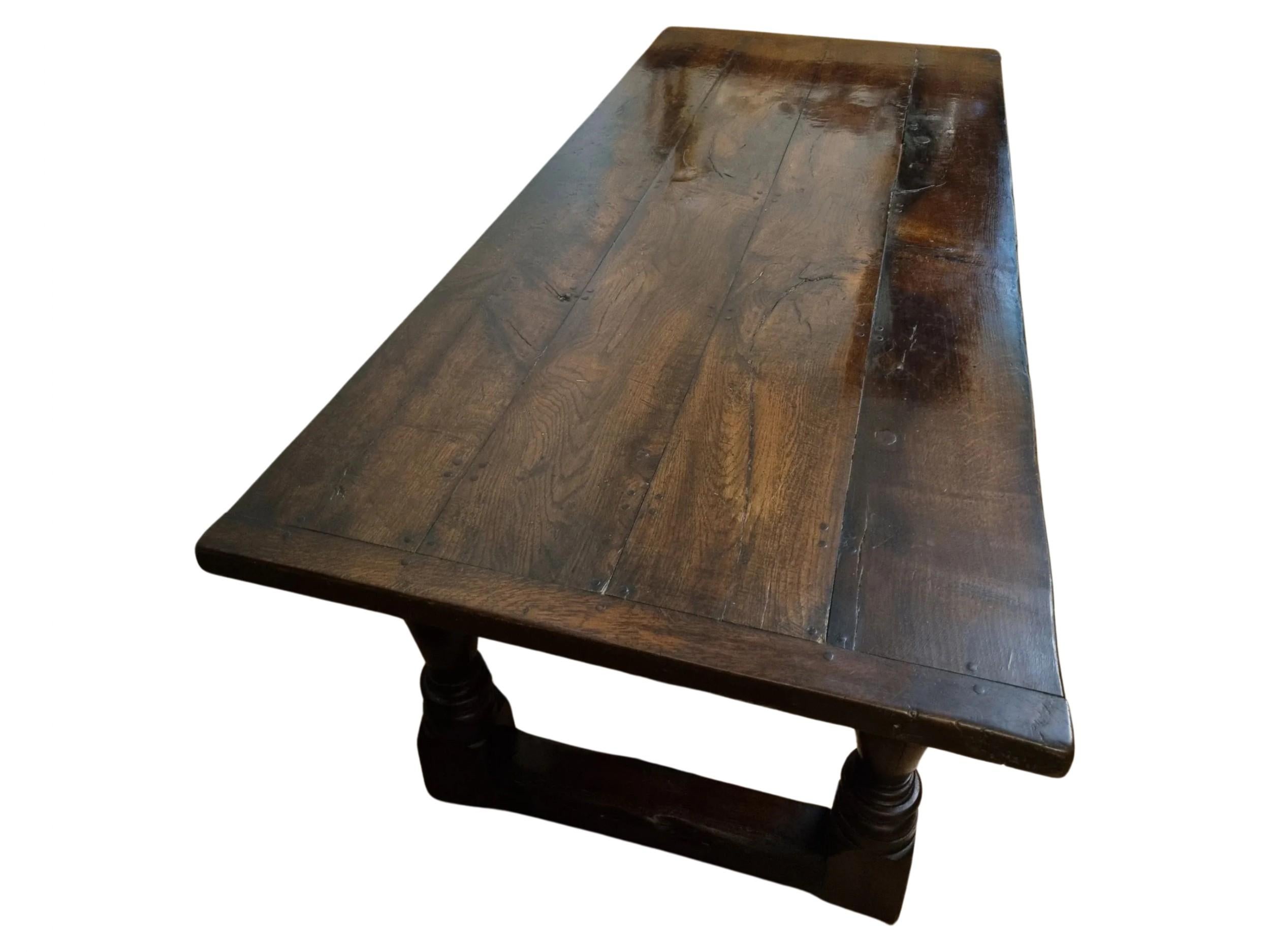 17th Century Oak Charles II Refectory Table For Sale 2