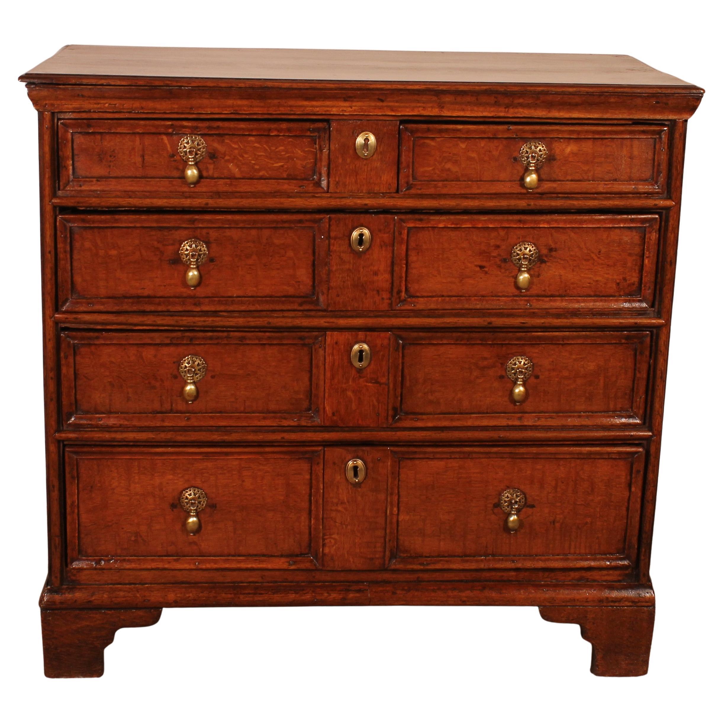 17th Century Oak Chest Of Drawers - England