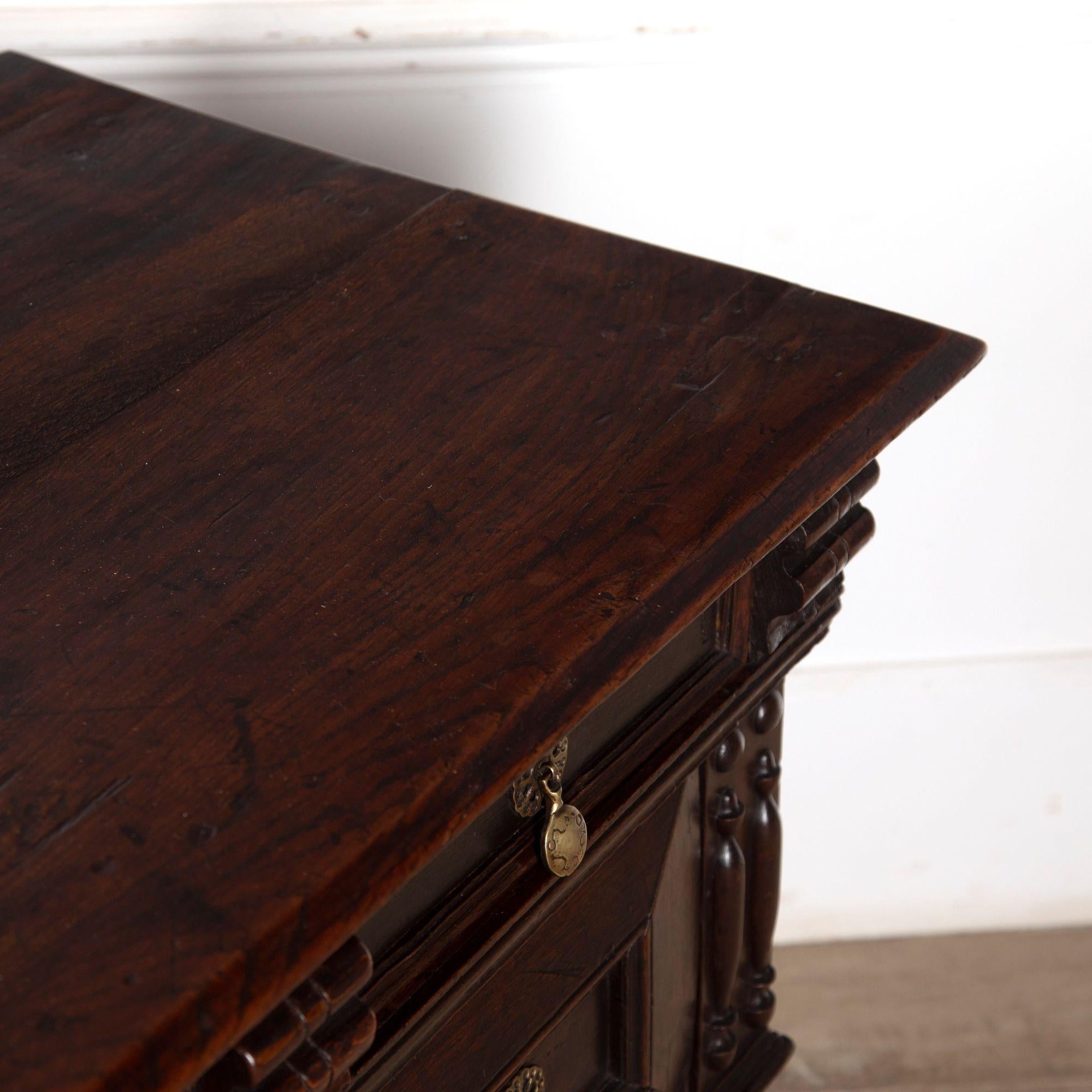 Dutch 17th Century Oak Chest of Drawers For Sale