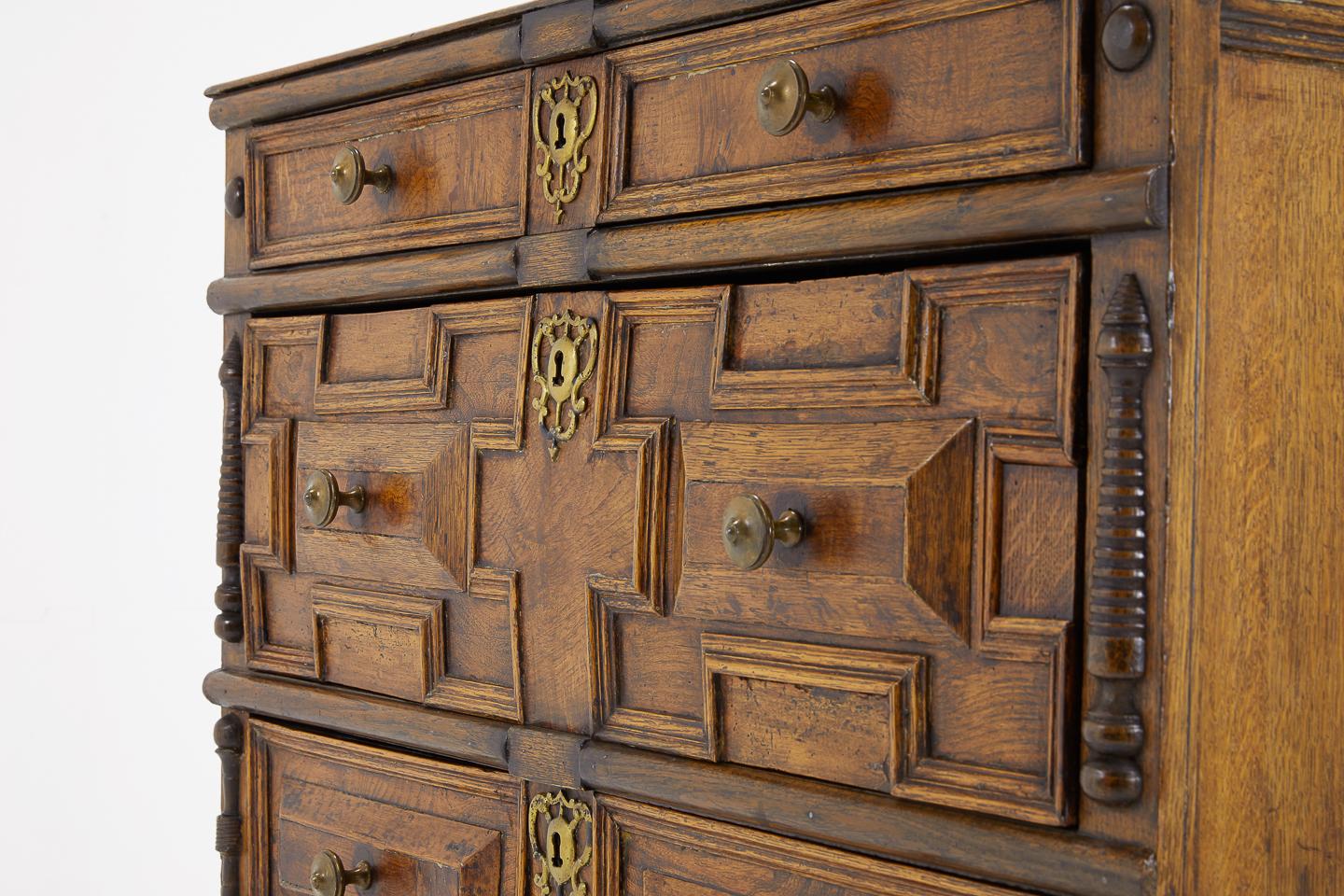 17th Century 19th Century Oak Chest of Drawers For Sale