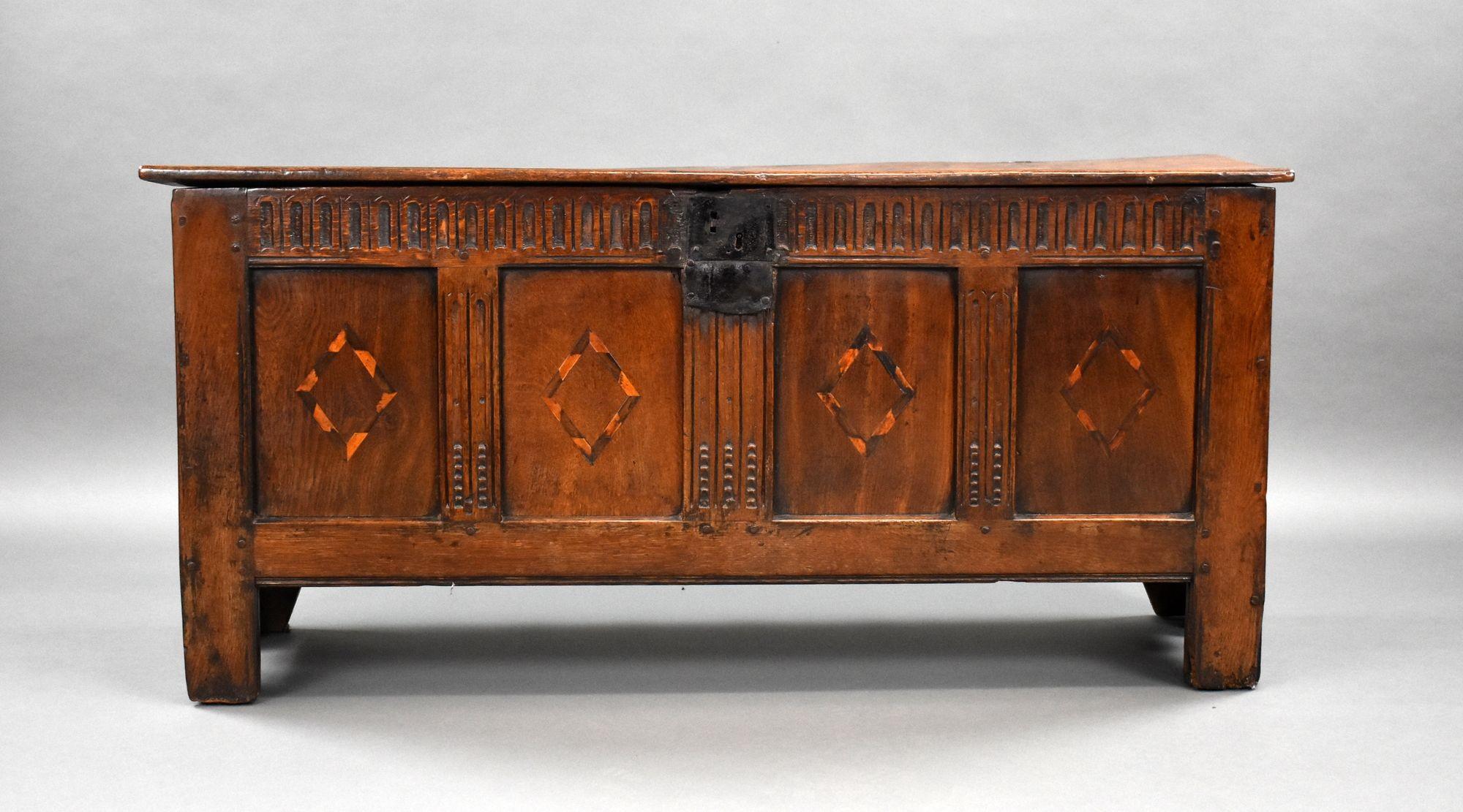 English 17th Century Oak Coffer For Sale
