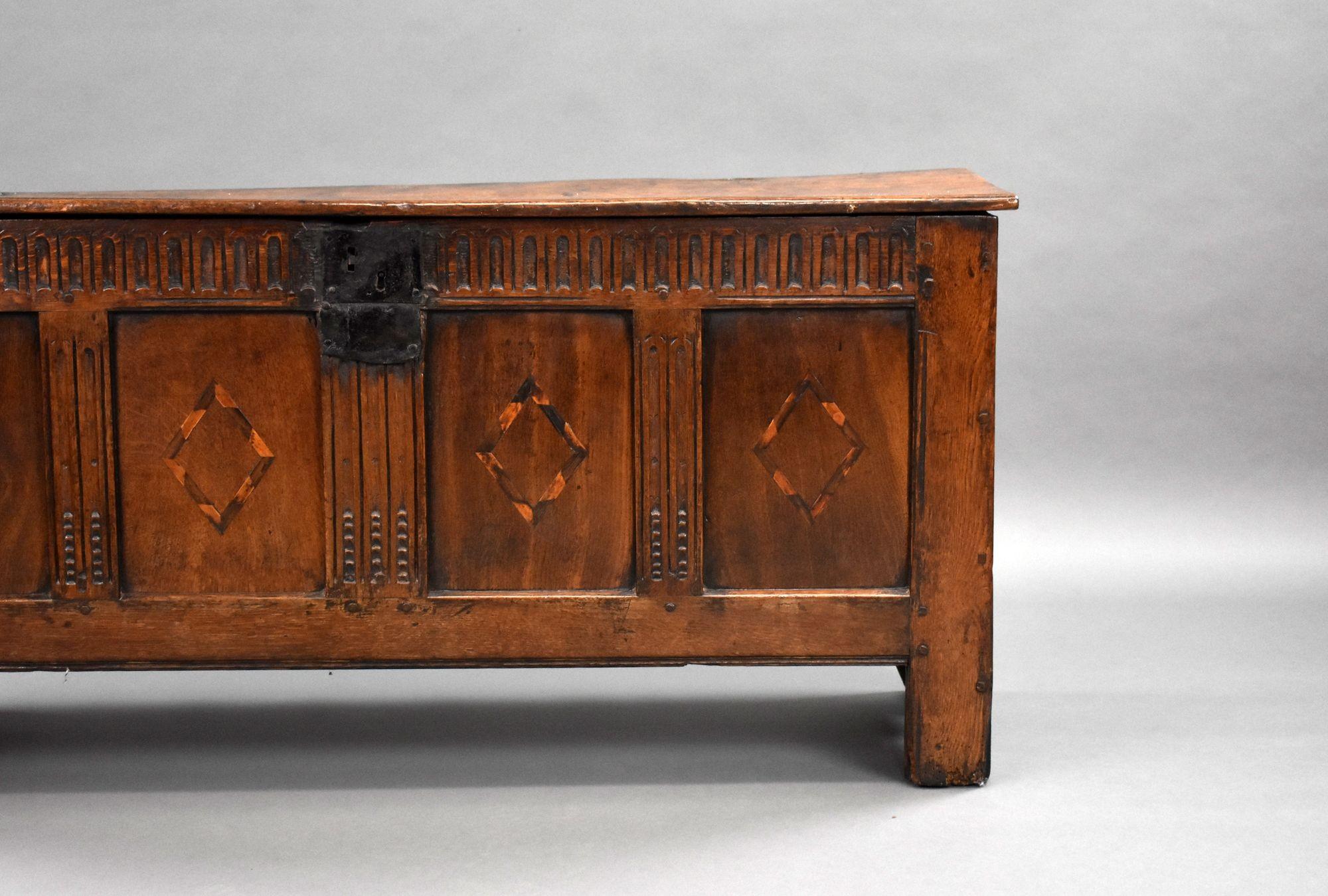 18th Century and Earlier 17th Century Oak Coffer For Sale