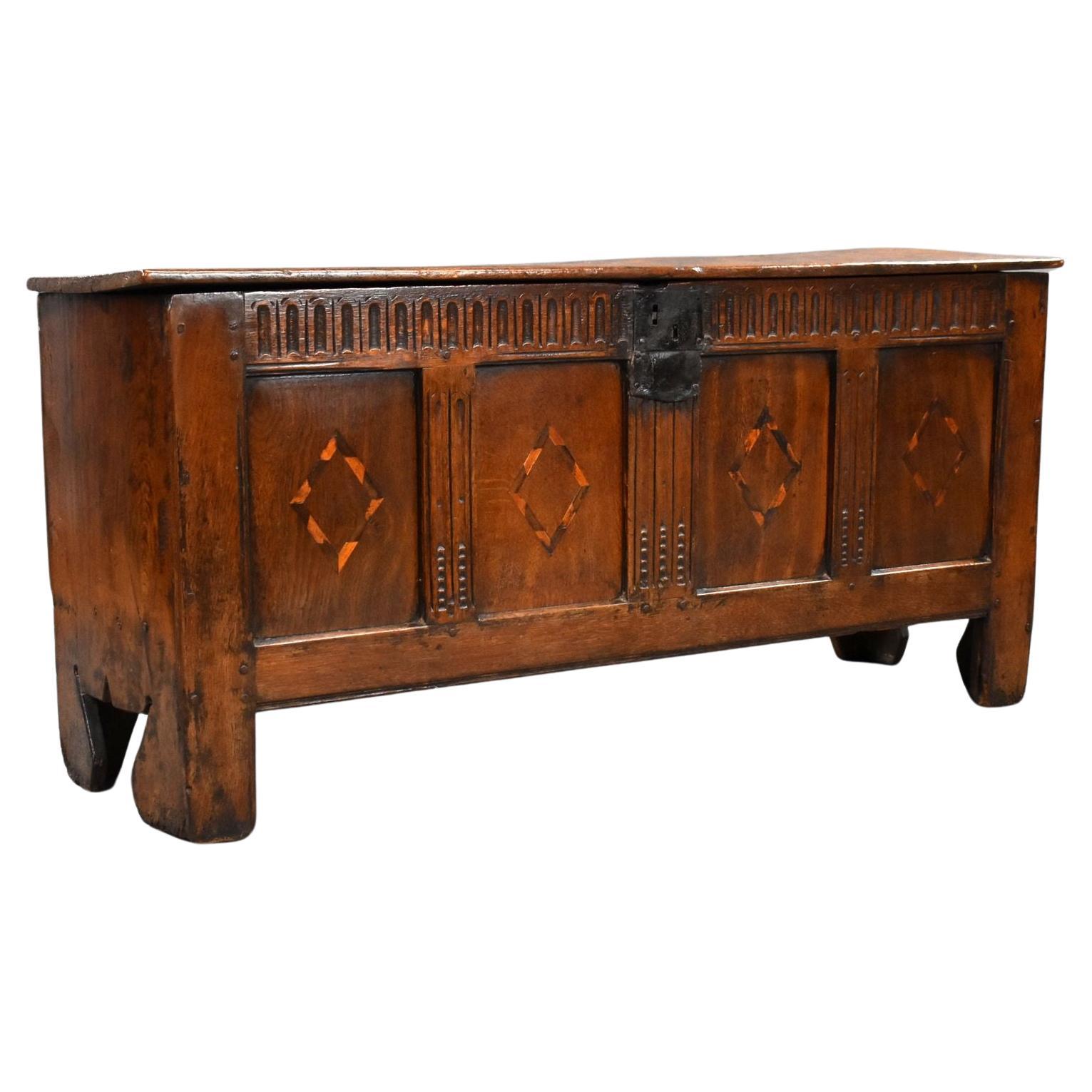 17th Century Oak Coffer For Sale