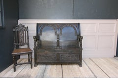 17th Century Oak Combination Monk's Bench