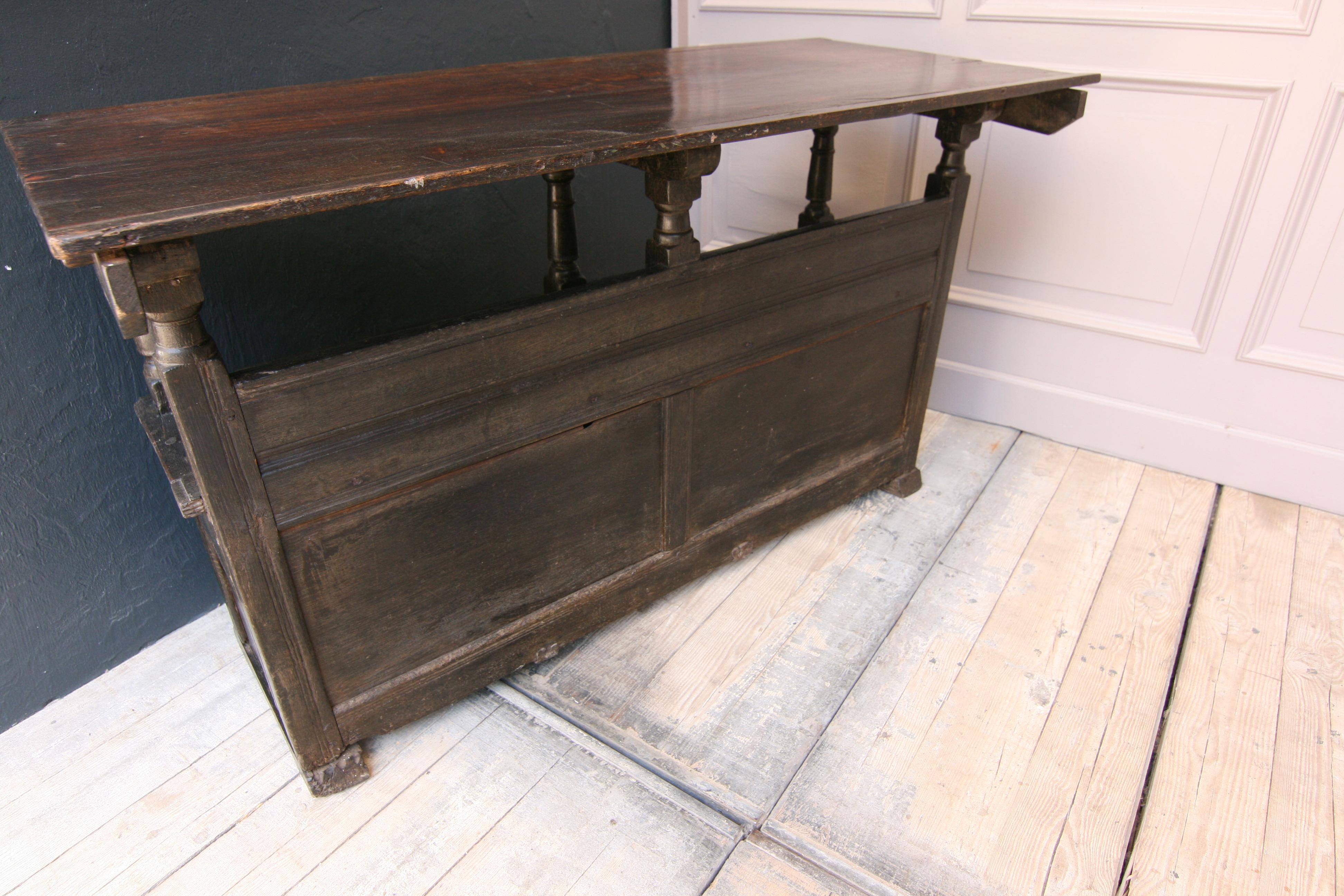 18th Century and Earlier 17th Century Oak Combination Monk's Bench