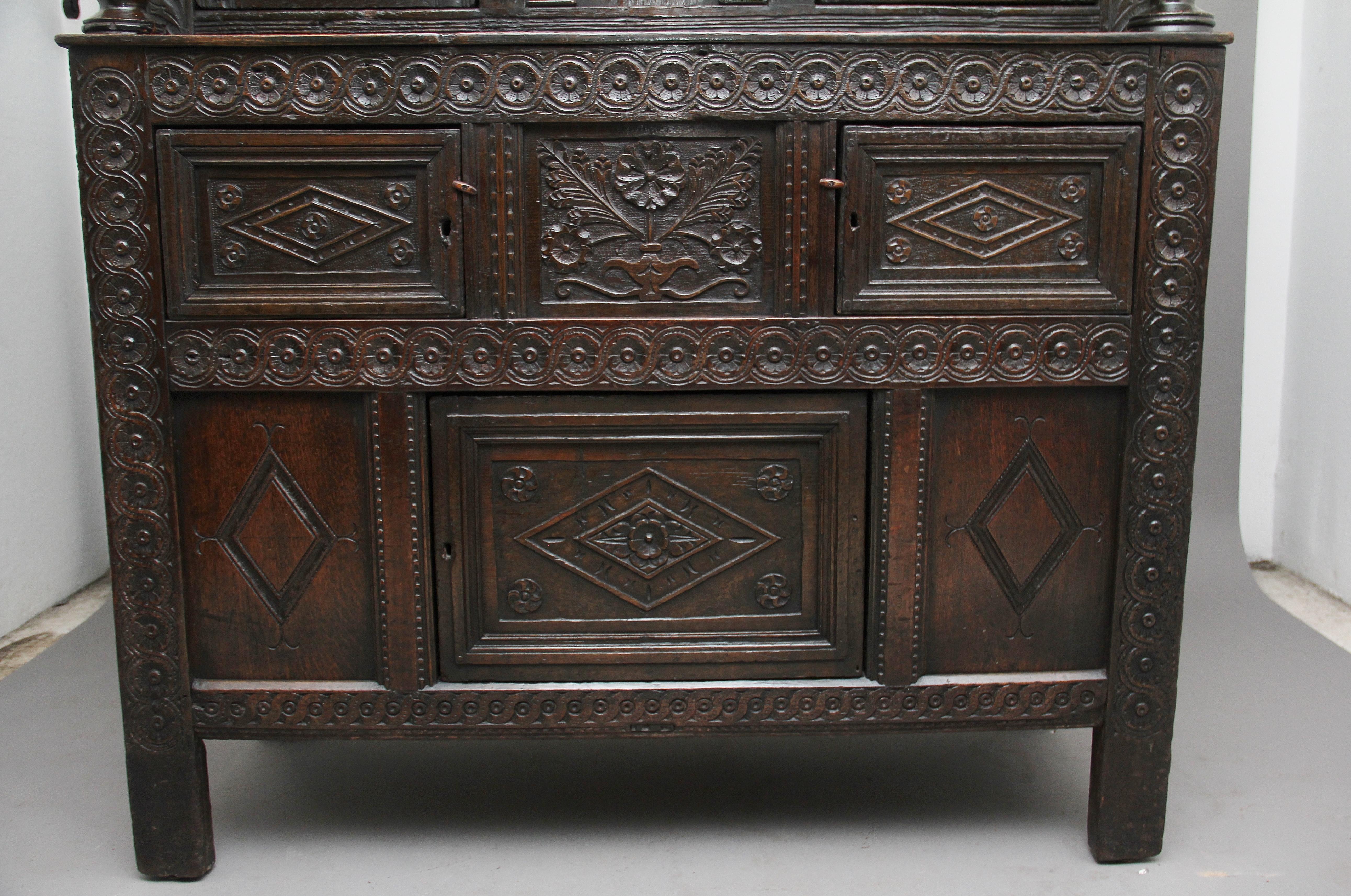 17th Century Oak Court Cupboard 6