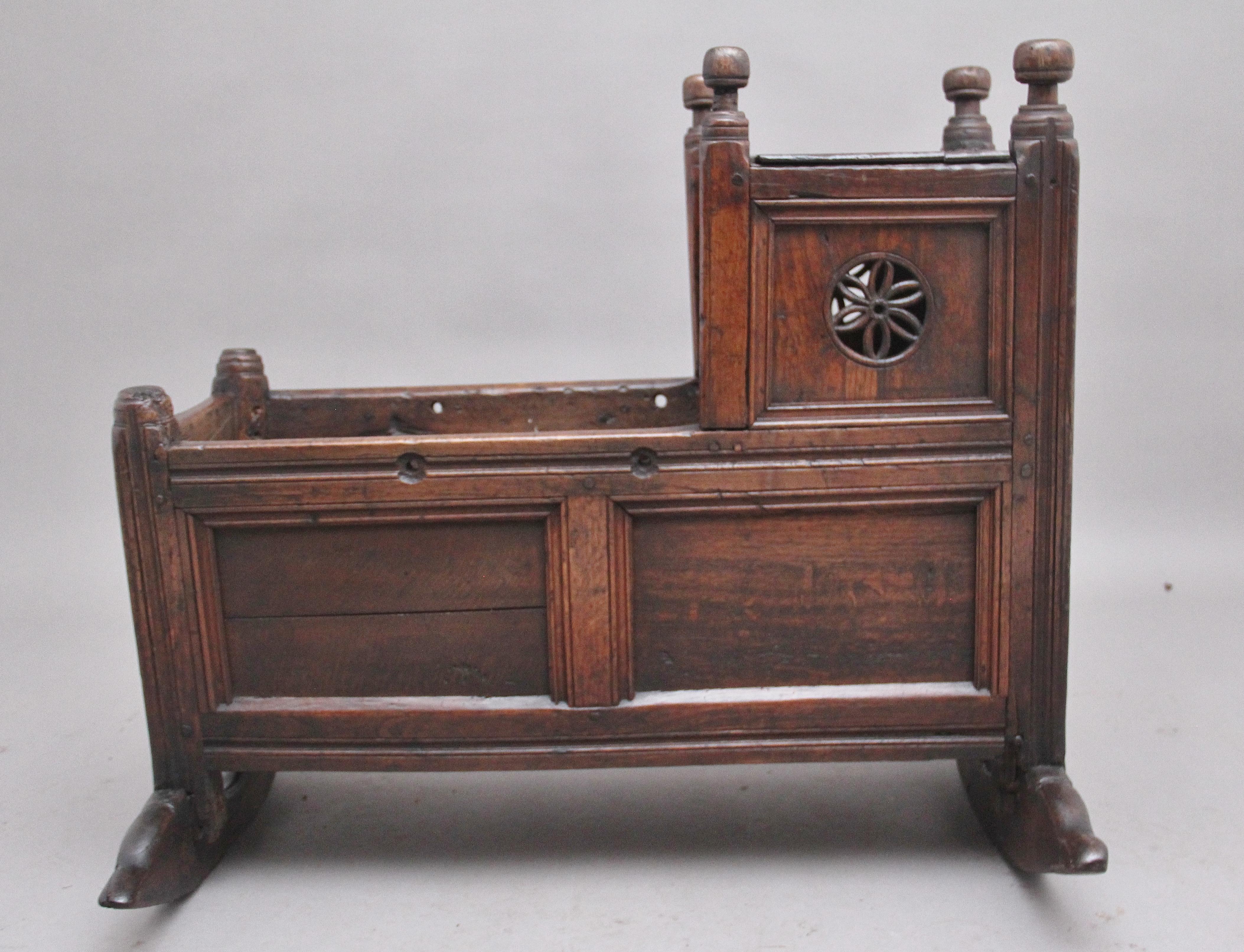 Late 17th Century 17th Century Oak Cradle