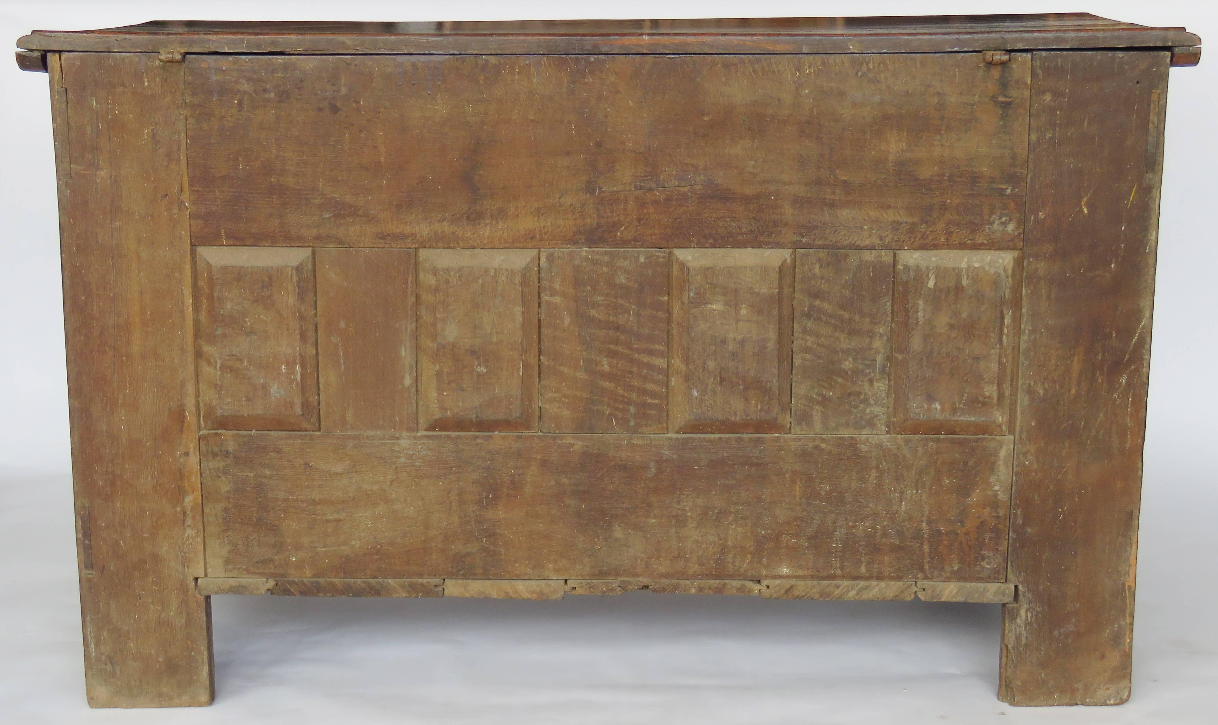 Wood 17th Century Oak Dowry Chest, Coffer, Trunk For Sale