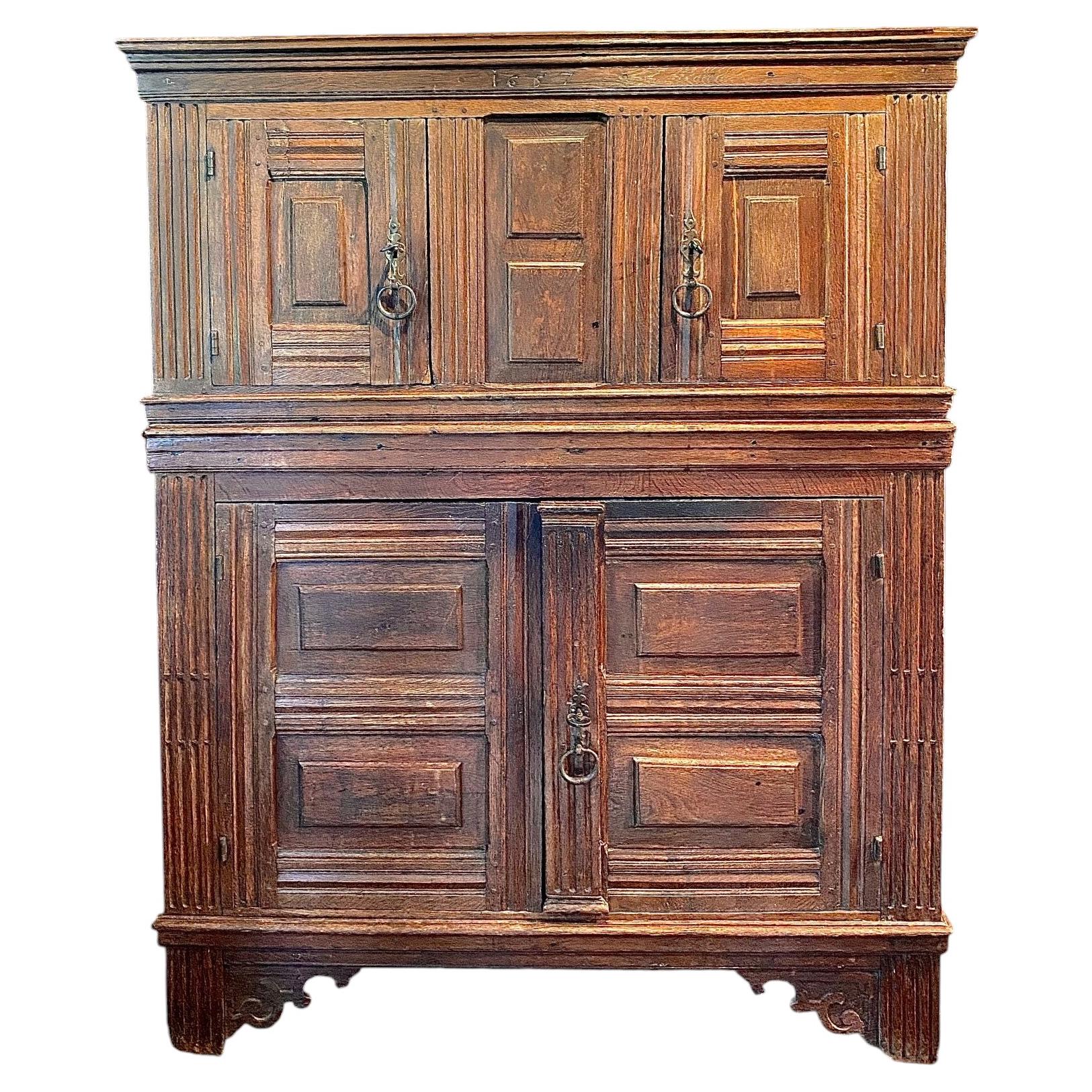 17th Century Oak Dutch Court Cupboard