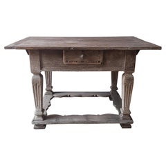 Antique 17th Century Oak Dutch Pay Table