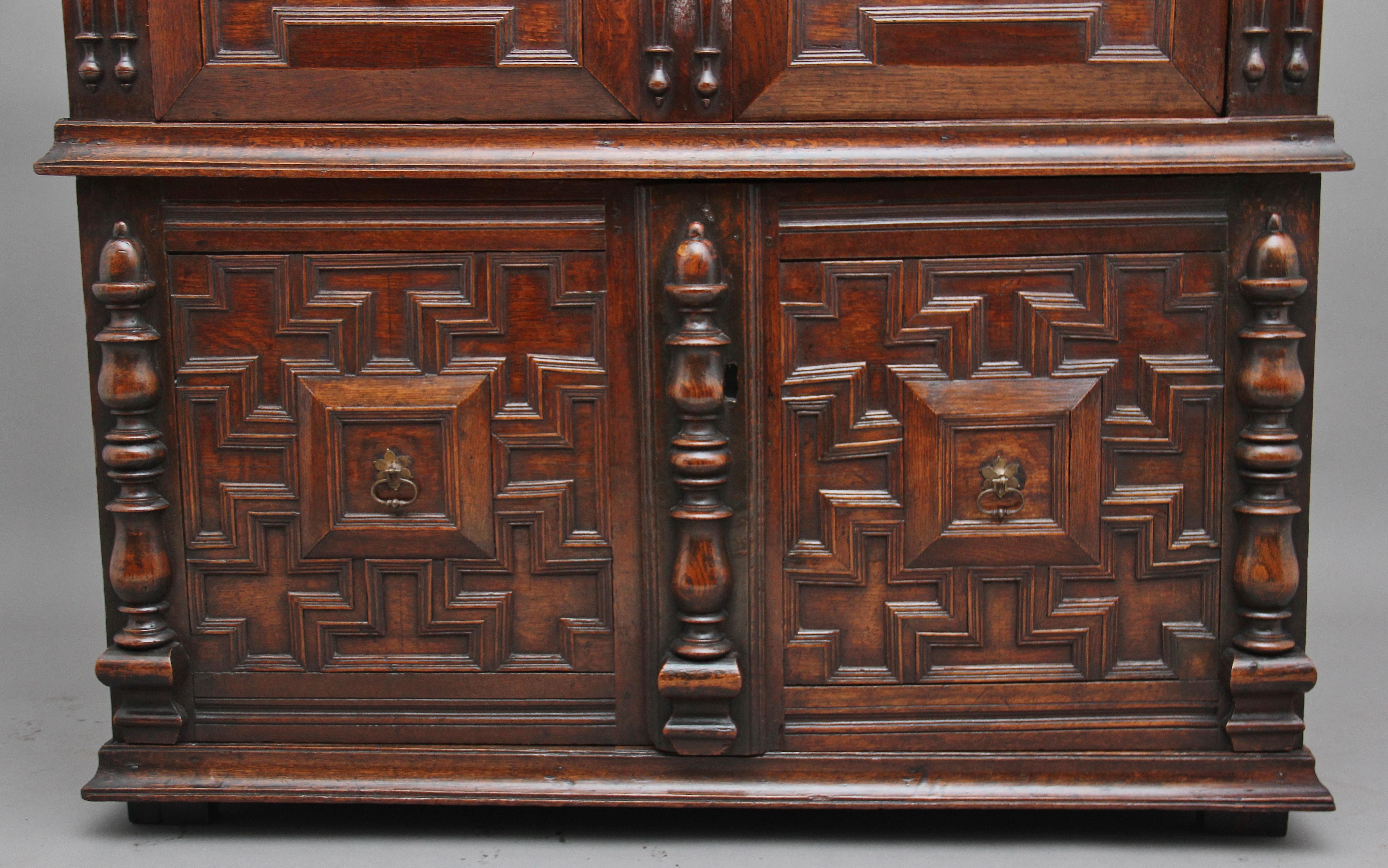 17th Century Oak Enclosed Chest of Drawers For Sale 1