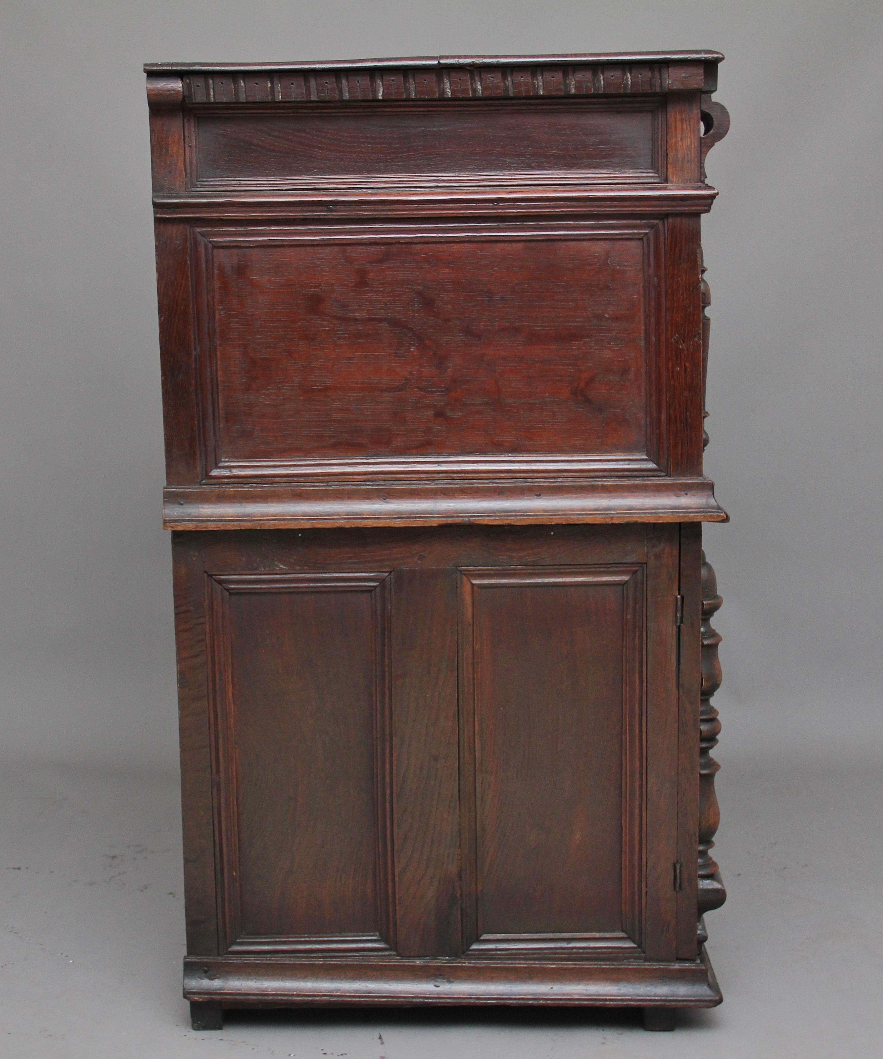 Charles II 17th Century Oak Enclosed Chest of Drawers For Sale