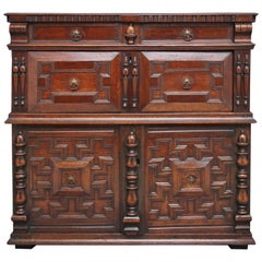 Antique 17th Century Oak Enclosed Chest of Drawers