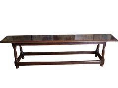 17th Century Oak Joined Bench / English Charles II Circa 1680