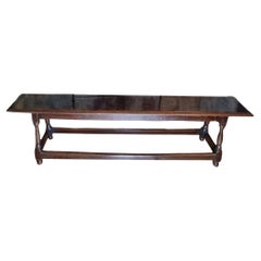 17th Century Oak Joined Bench / English Charles II Circa 1680