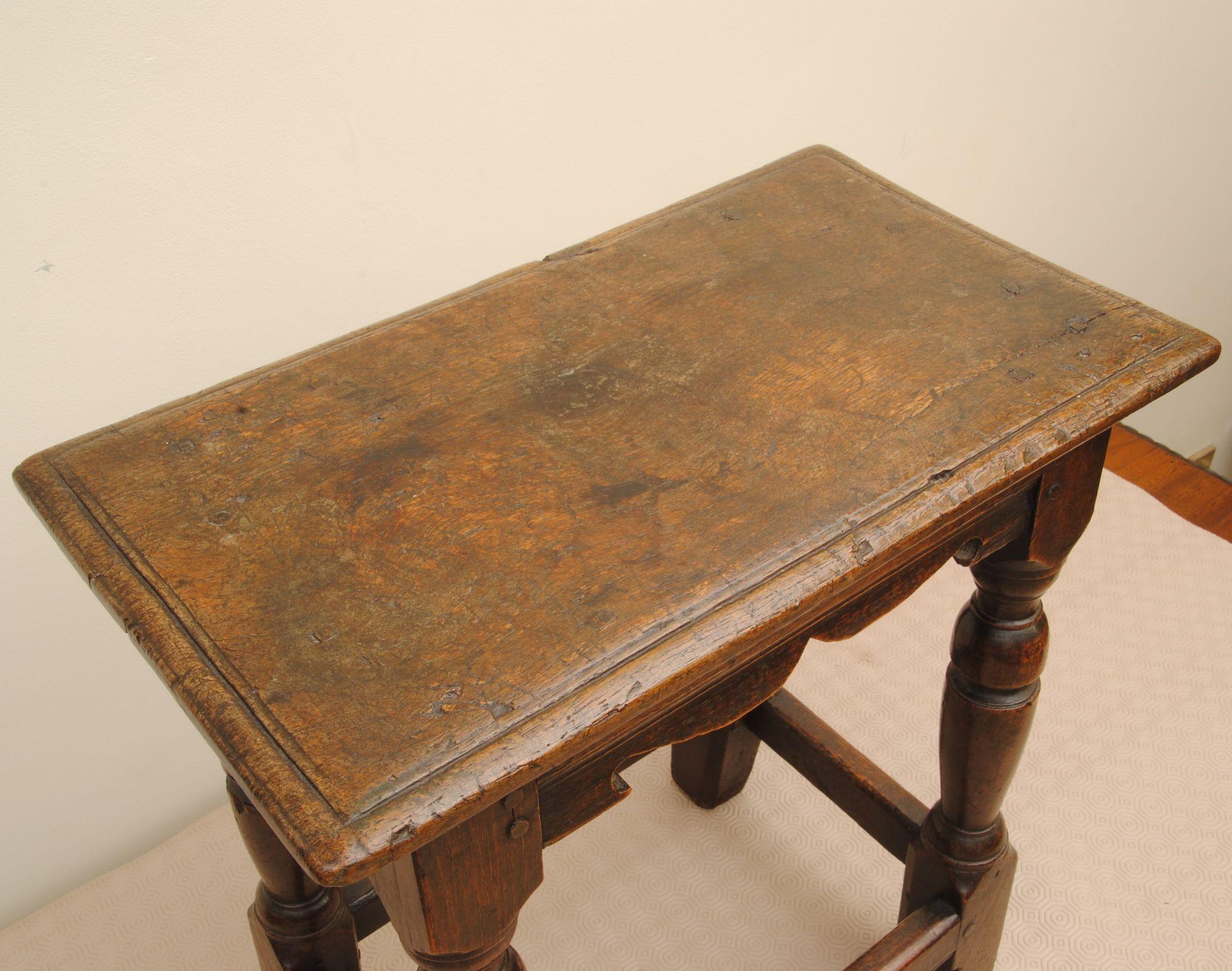 17th Century Oak Joint Stool For Sale at 1stDibs