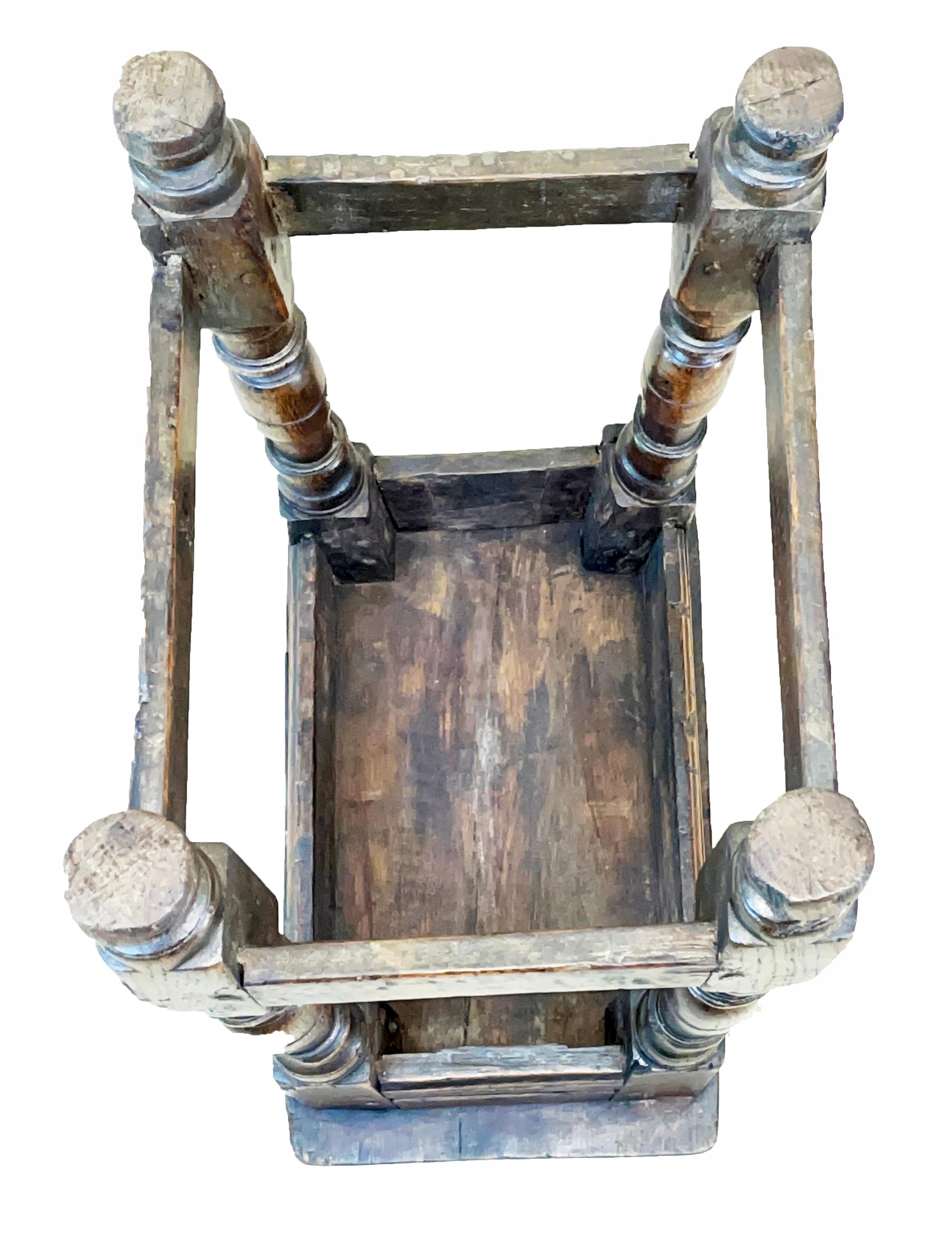 English 17th Century Oak Joint Stool