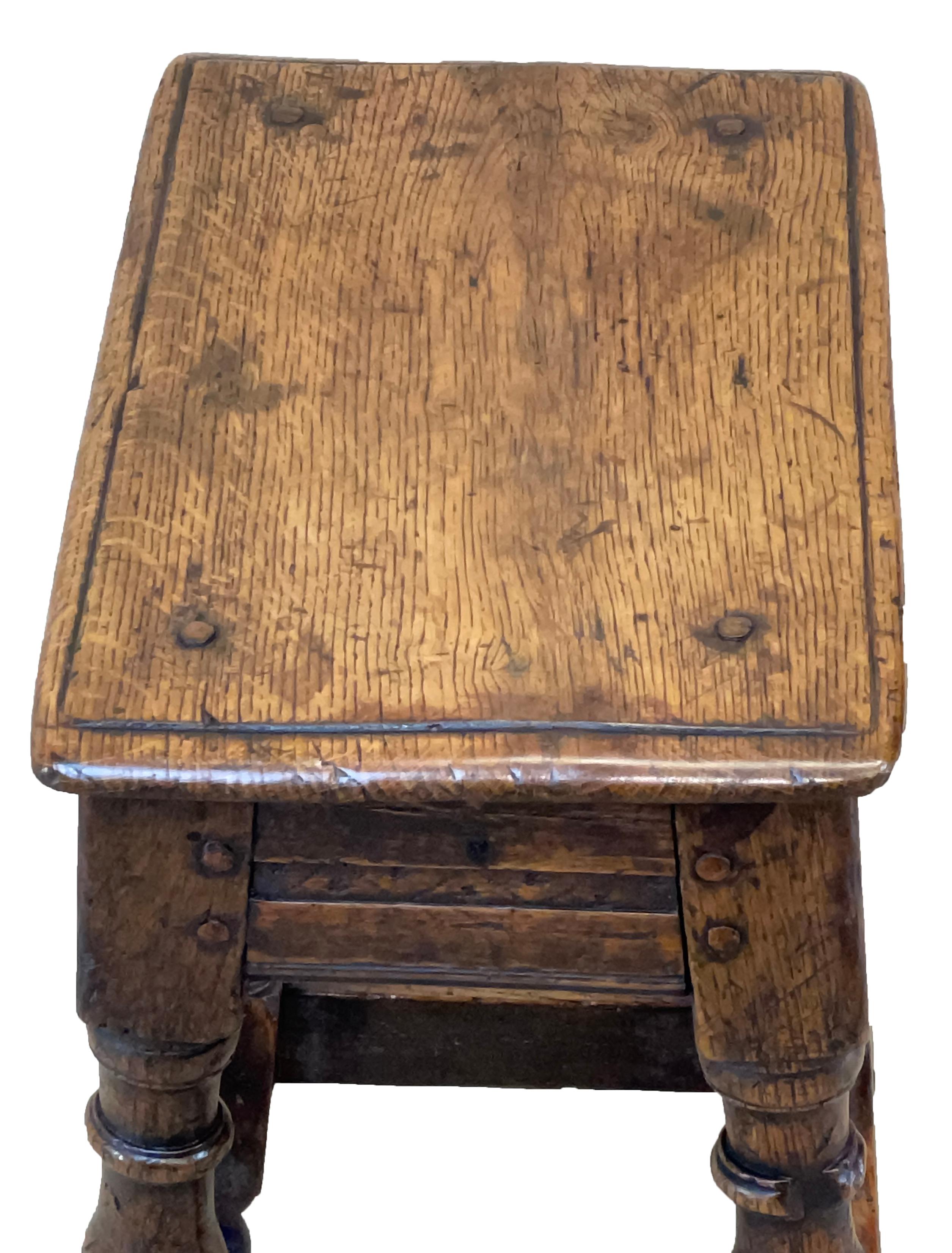 18th Century and Earlier 17th Century Oak Joint Stool