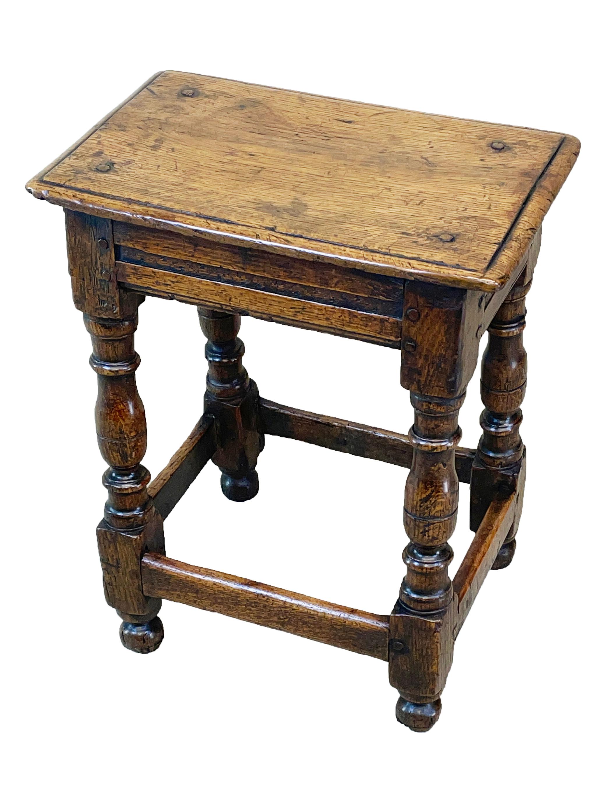 17th Century Oak Joint Stool 1