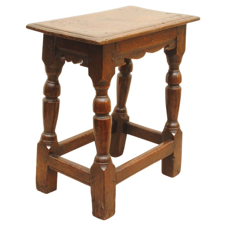 17th Century Oak Joint Stool For Sale at 1stDibs
