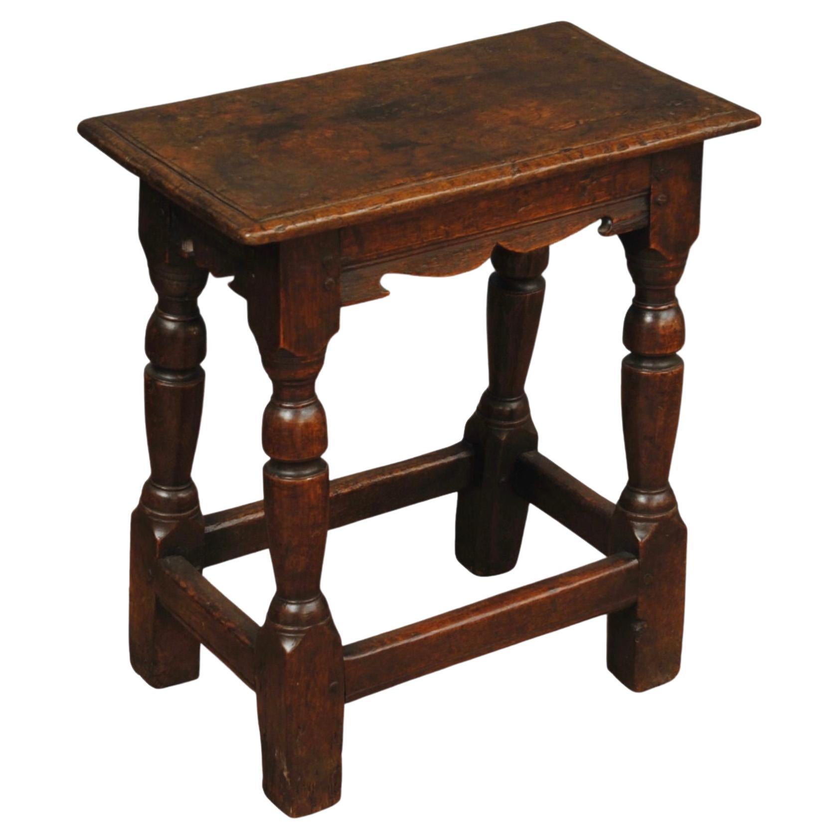 17th Century Oak Joint Stool For Sale