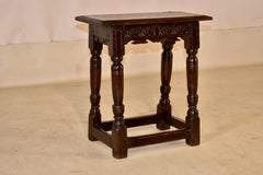 17th Century Oak Joint Stool from England