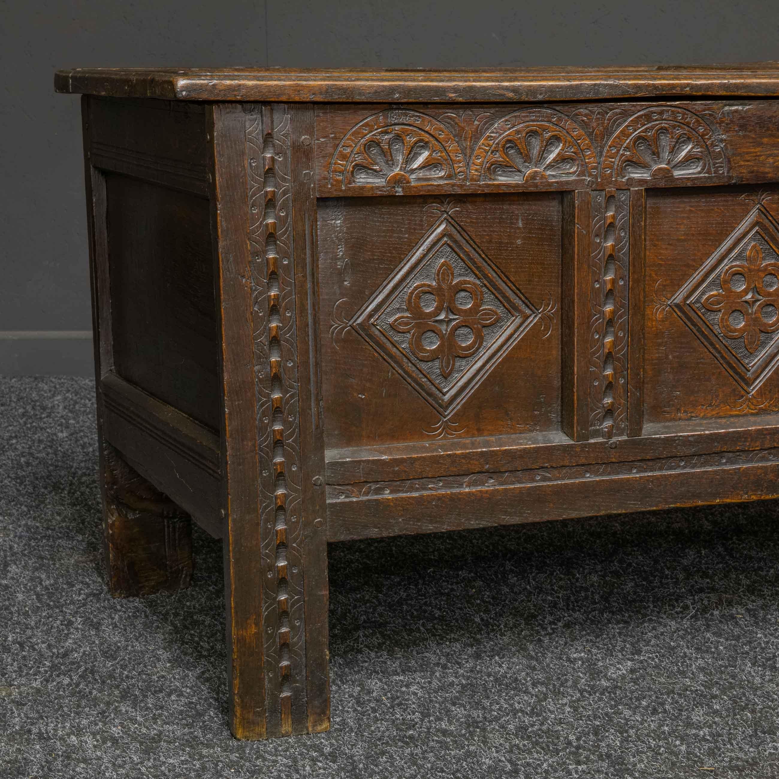 17th Century Oak Kist 4