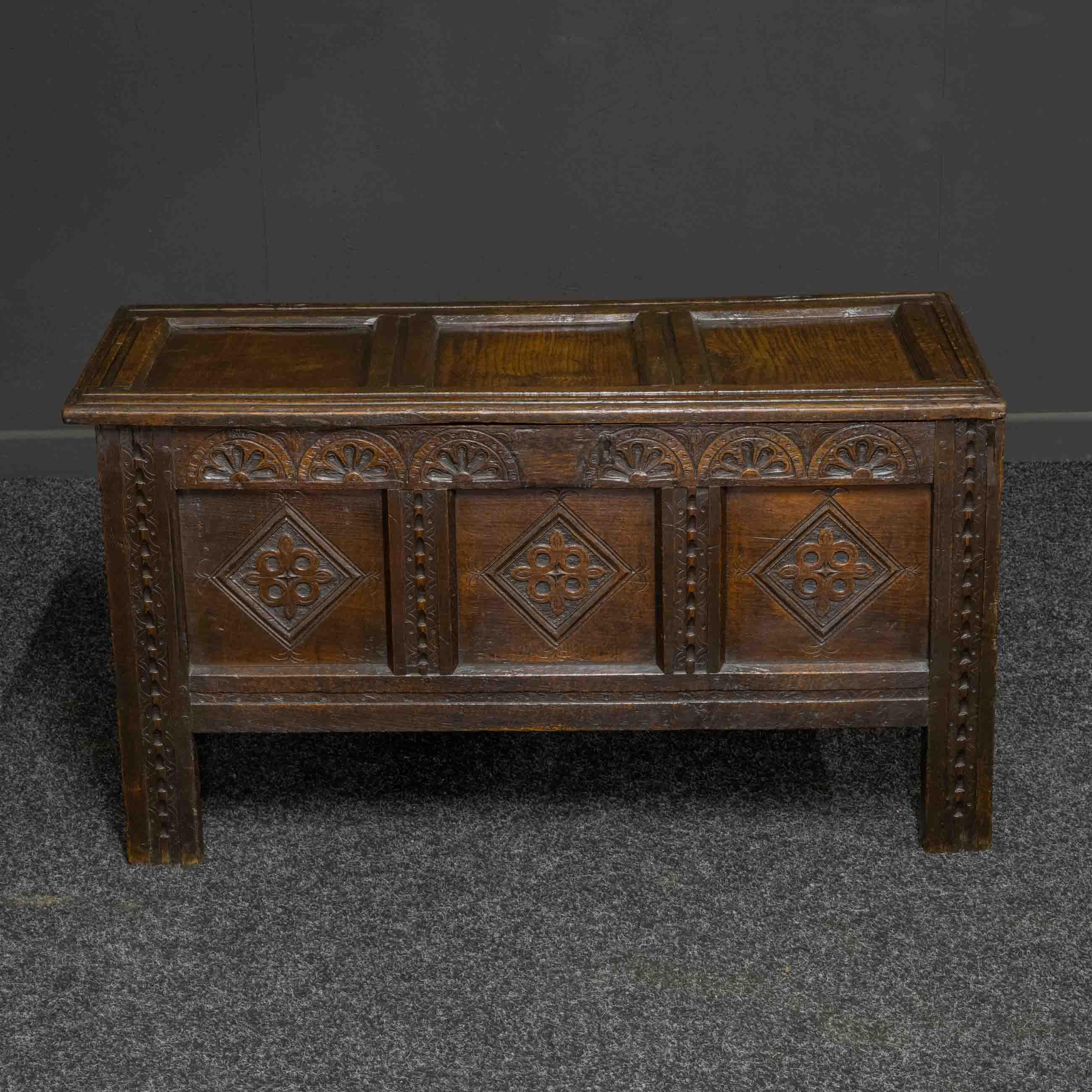 17th Century Oak Kist 5