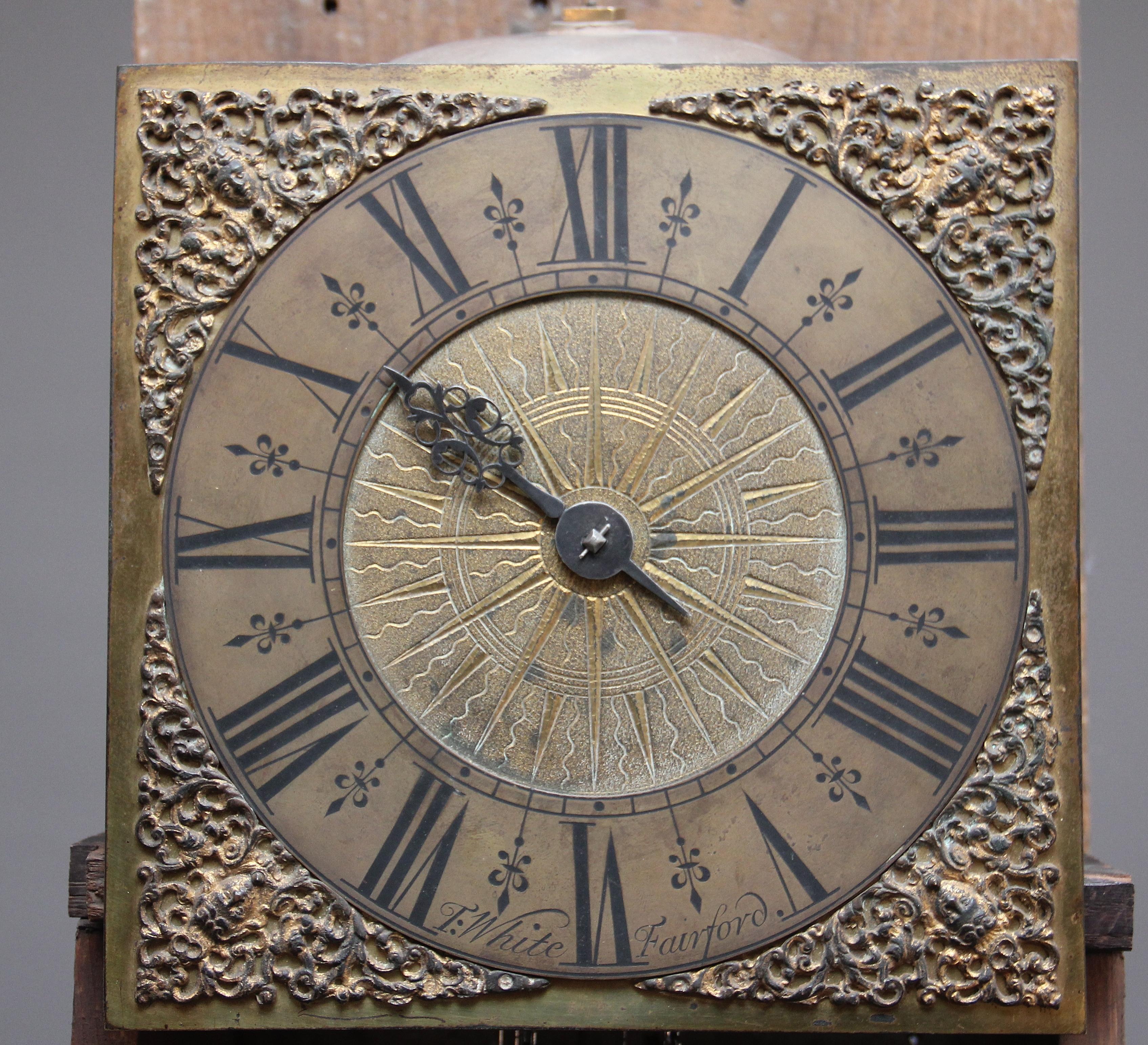 British 17th Century Oak Longcase Clock