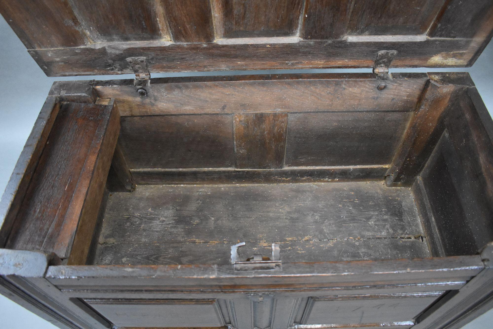 17th Century Oak Marriage Chest For Sale 6