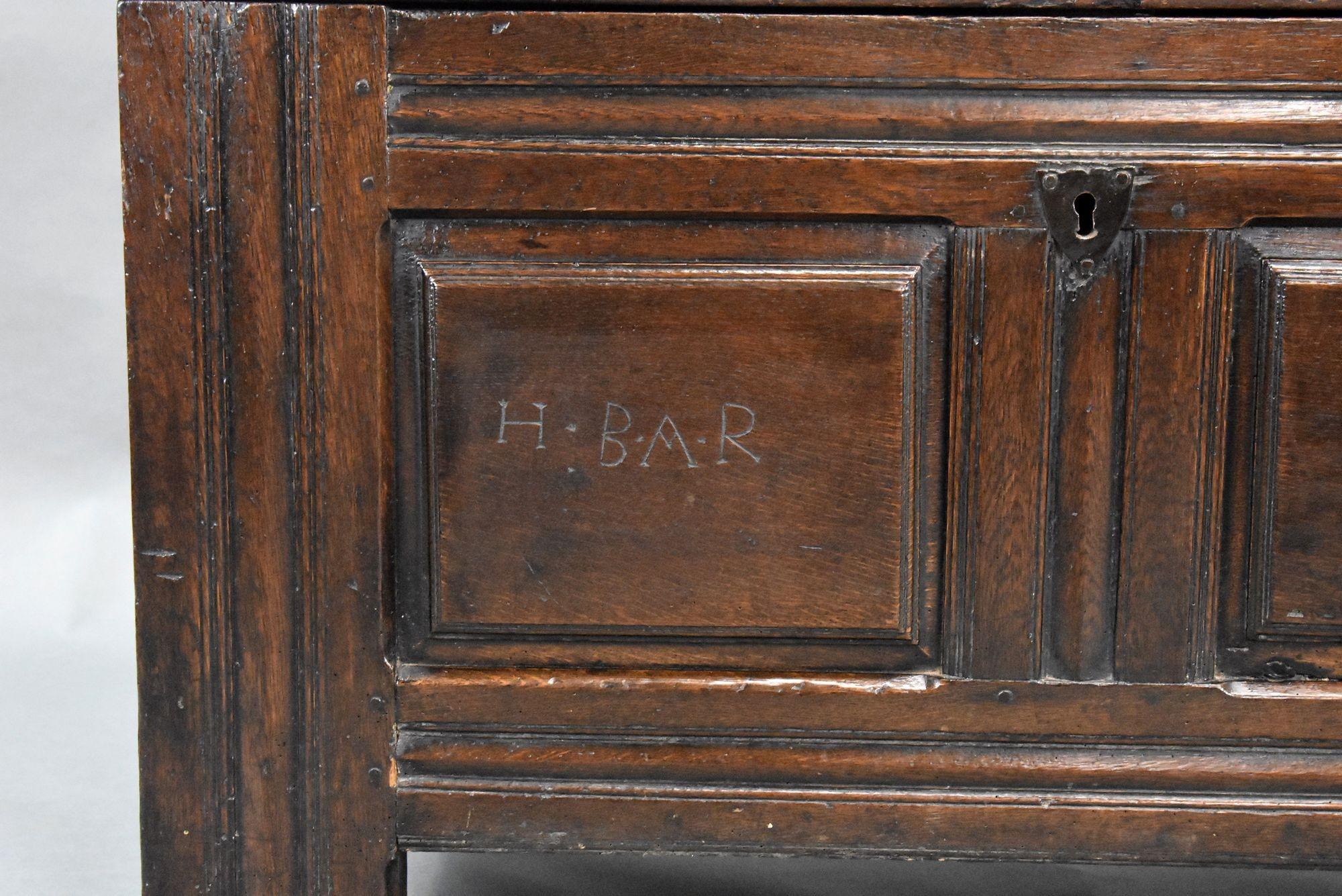 17th Century Oak Marriage Chest For Sale 1