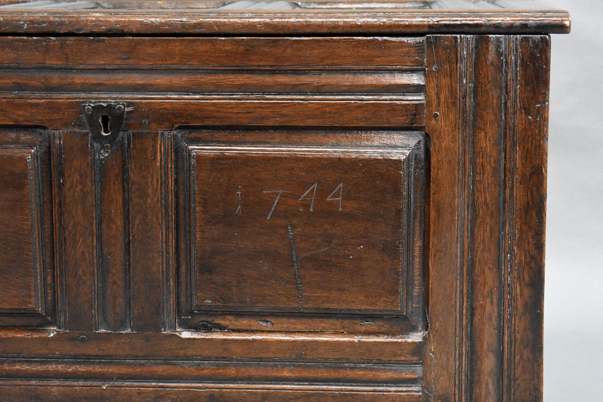 17th Century Oak Marriage Chest For Sale 2