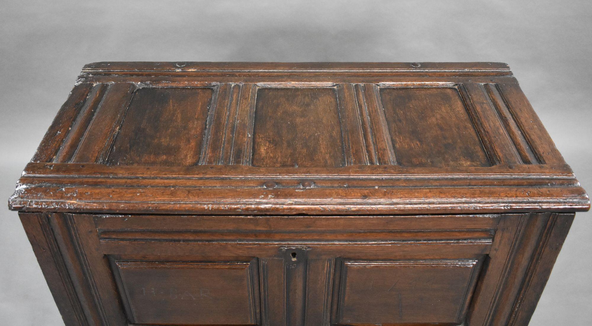 17th Century Oak Marriage Chest For Sale 3
