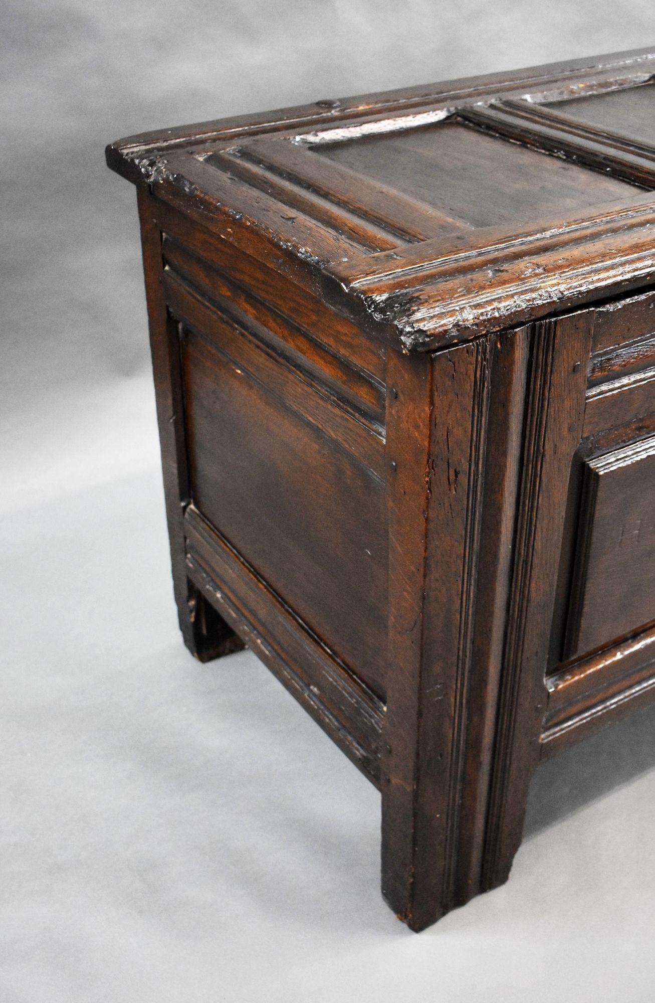 17th Century Oak Marriage Chest For Sale 4