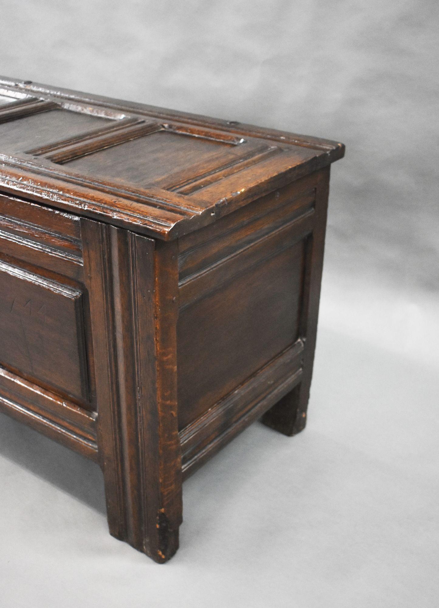 17th Century Oak Marriage Chest For Sale 5