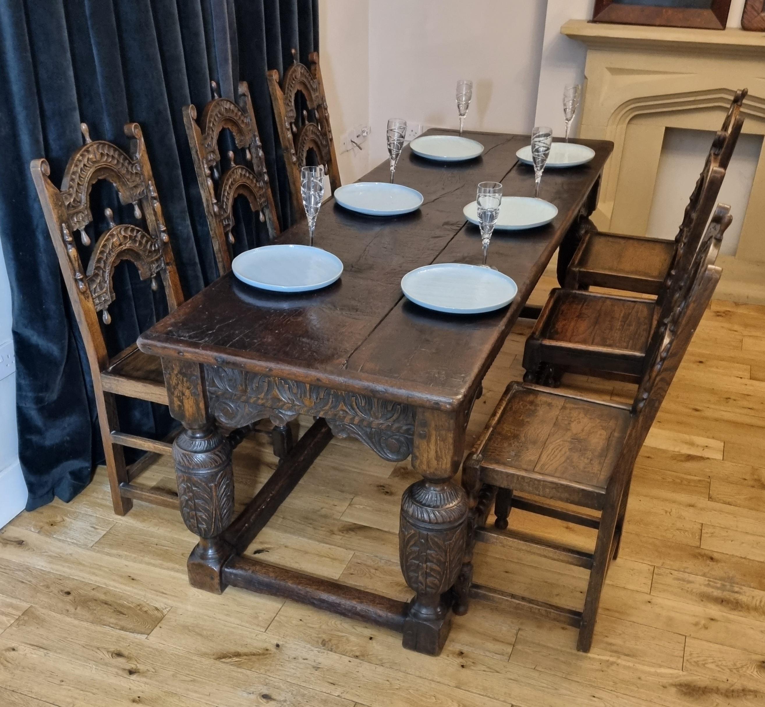 An English Oak Refectory Table, dating back the late Elizabethan period . circa 1600, a rare and stunning example . The table is surprisingly original . Retaining all its original timbers . with its magnificent original two planked oak top with