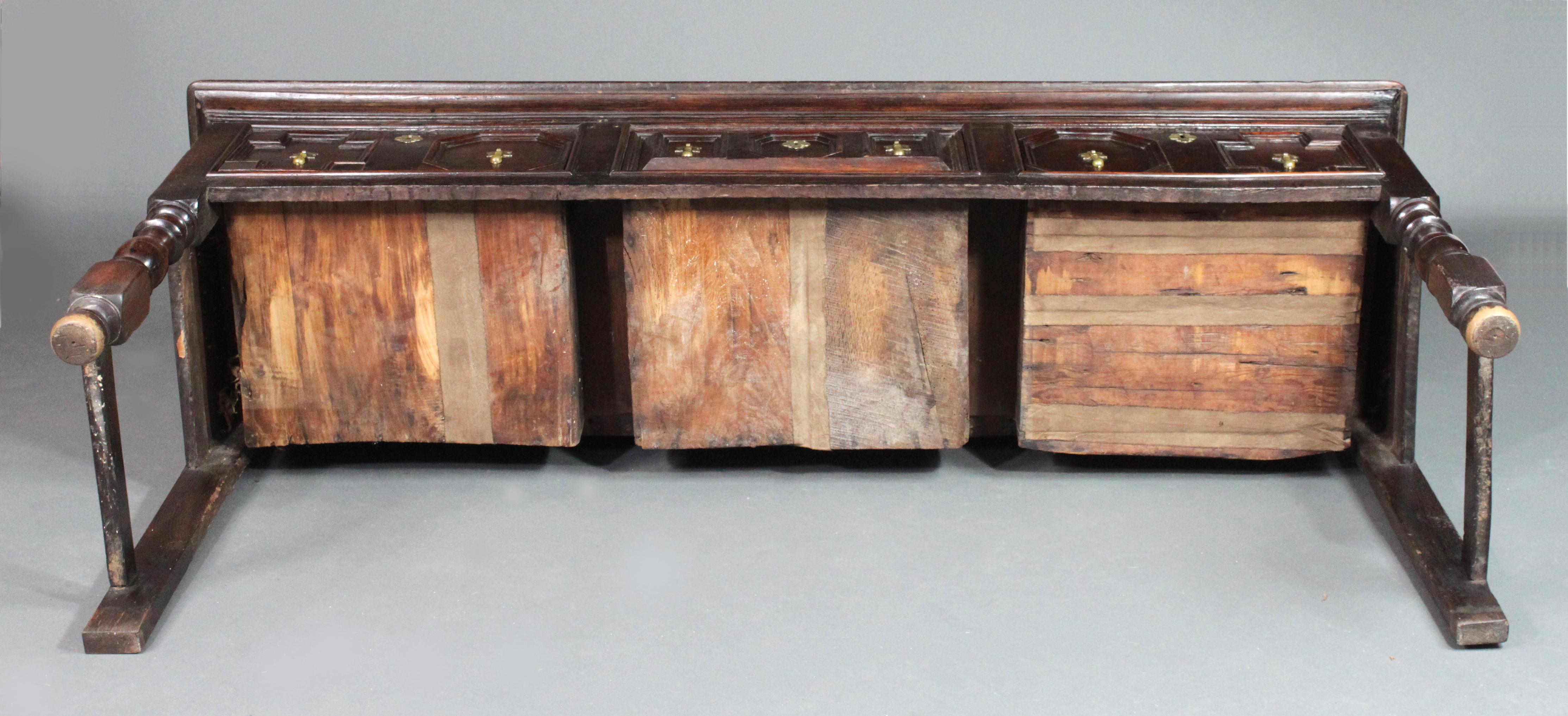 17th Century Oak Serving Dresser with Geometric Moulding on the Drawers 1