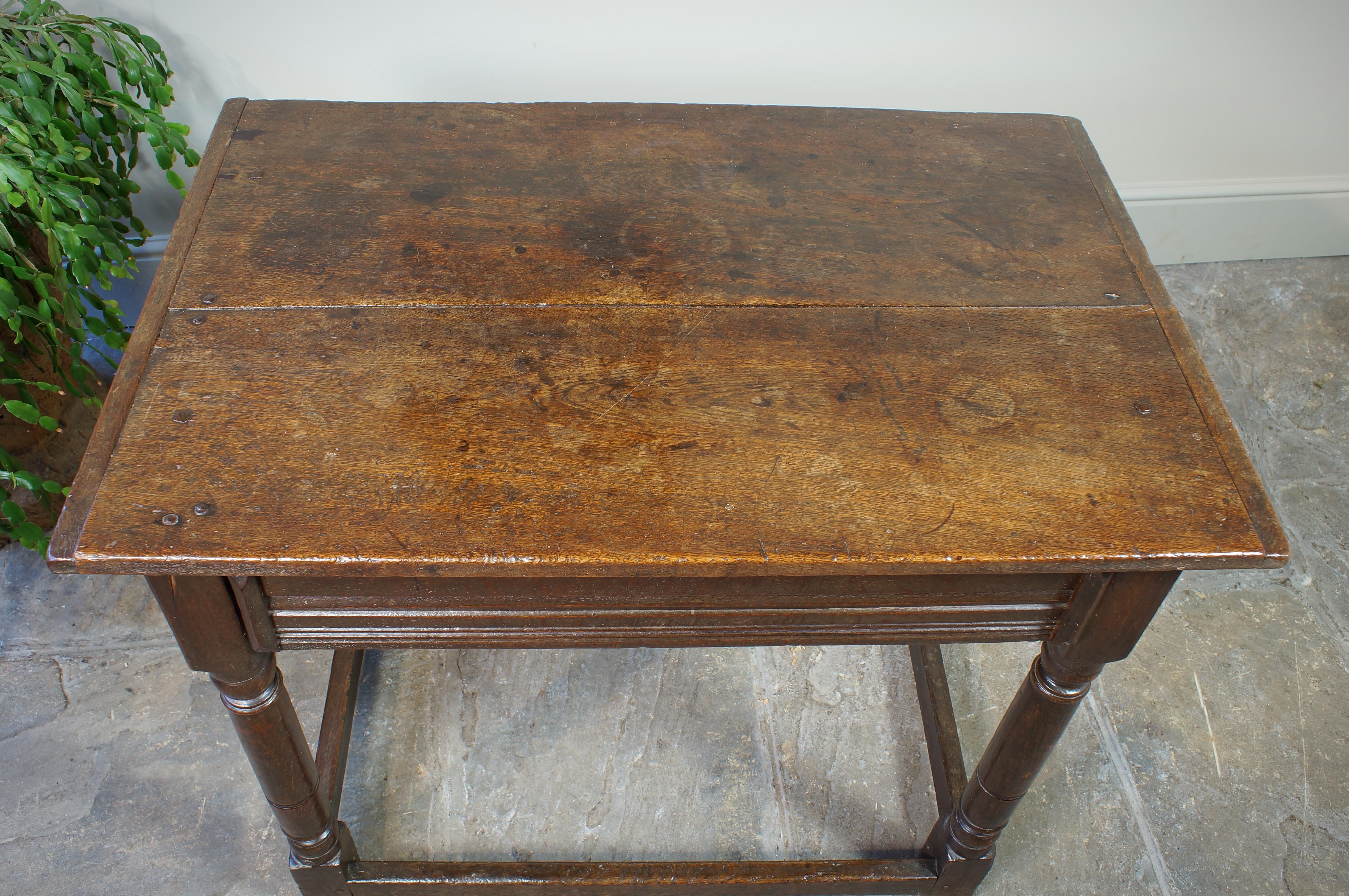 Charles II 17th Century Oak Side/ Centre Table. For Sale