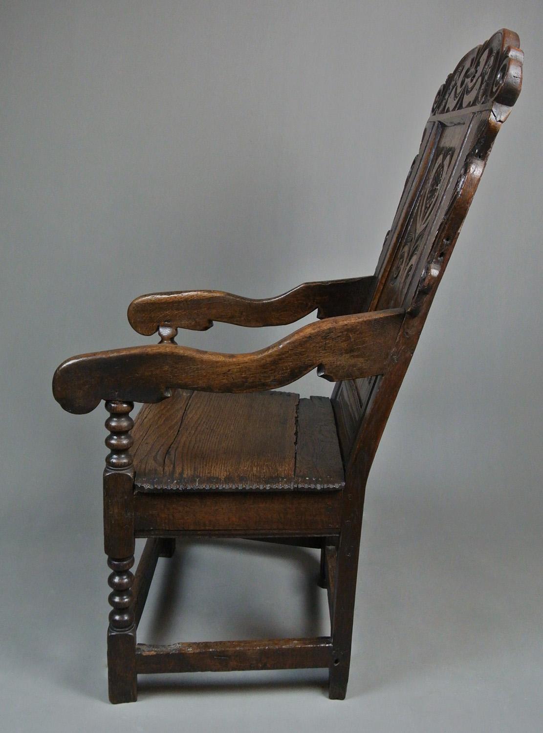 17th Century Oak Wainscot Chair with Provenance 1