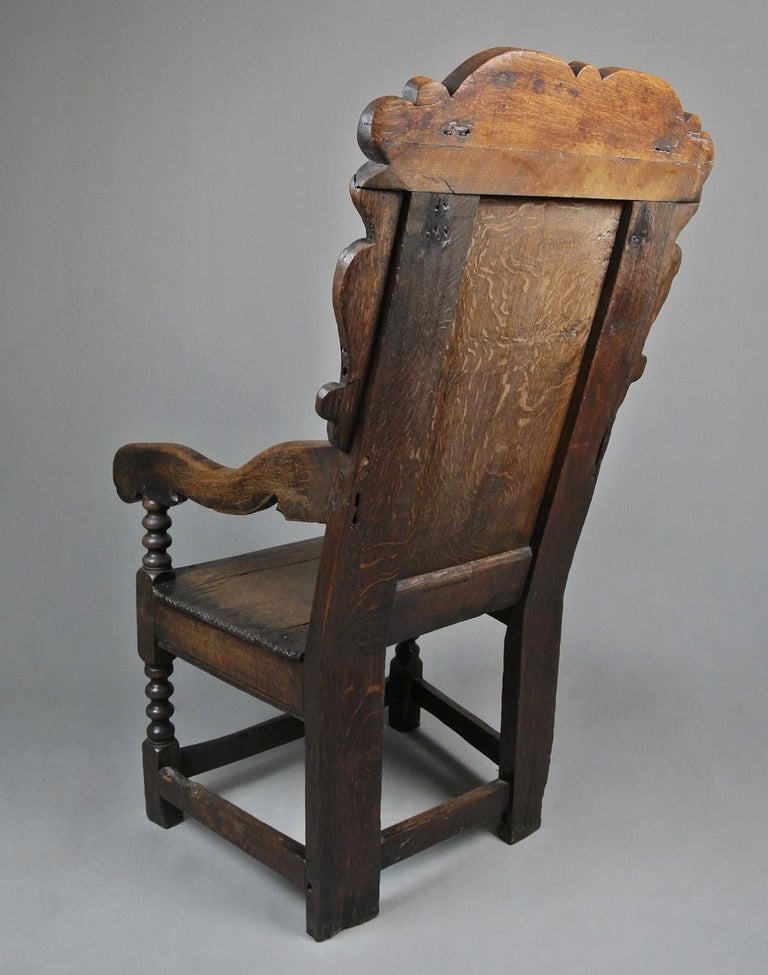 17th Century Oak Wainscot Chair with Provenance For Sale at 1stDibs