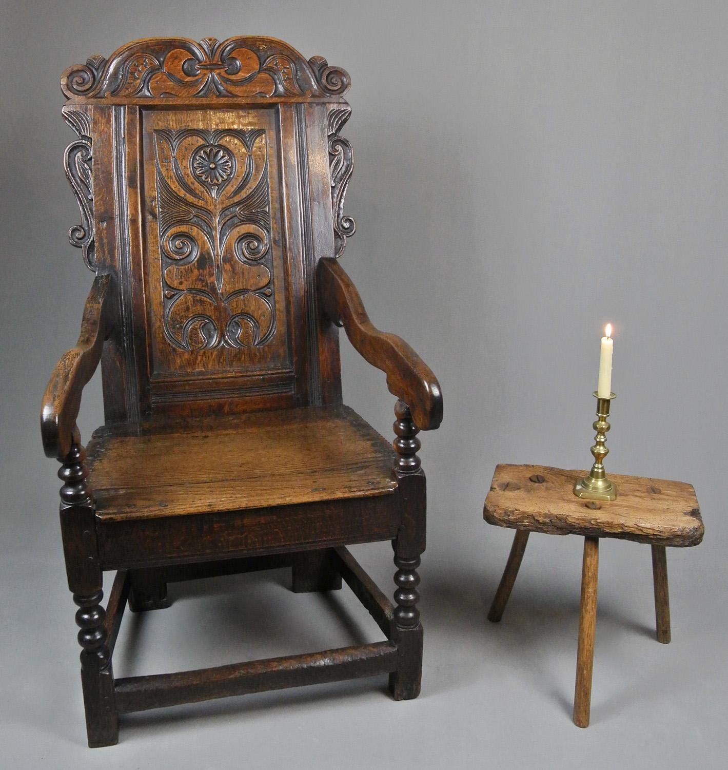 17th Century Oak Wainscot Chair with Provenance 3