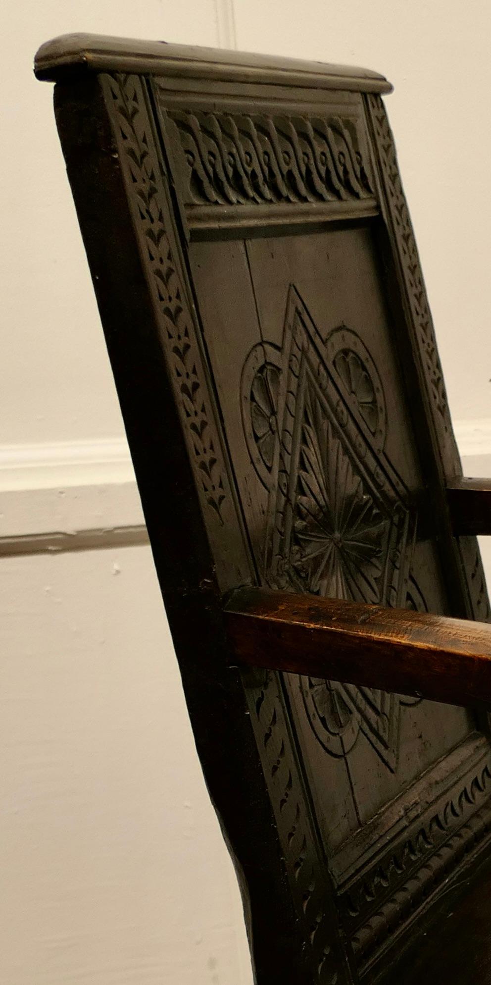17th Century Oak Wainscot Hall Chair For Sale 1