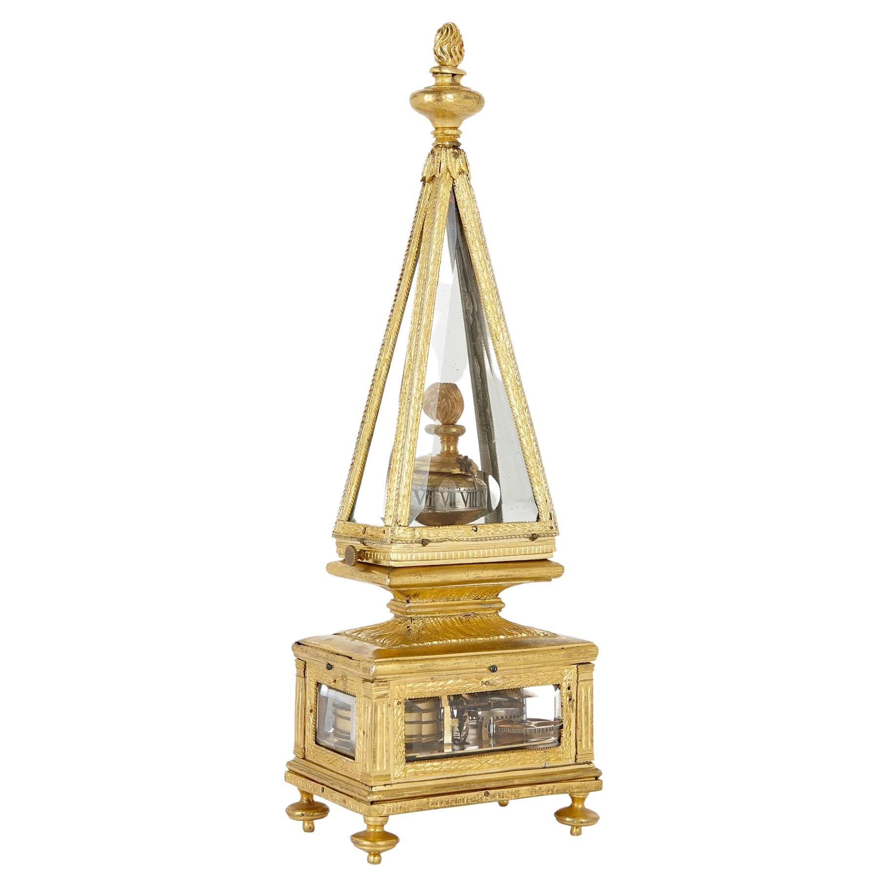 17th Century Obelisk-Shaped Table Clock