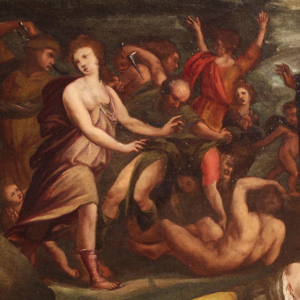  toile à l'huile du 17e siècle Peinture religieuse ancienne italienne Histoire de Moïse, 1670 en vente 4