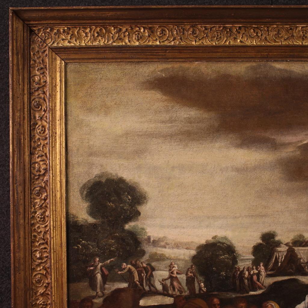  toile à l'huile du 17e siècle Peinture religieuse ancienne italienne Histoire de Moïse, 1670 en vente 1
