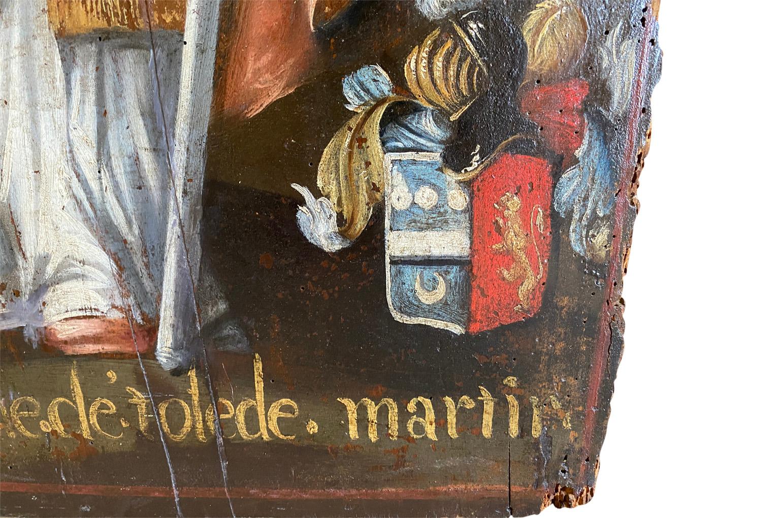 Bois Peinture à l'huile sur panneau du XVIIe siècle en vente