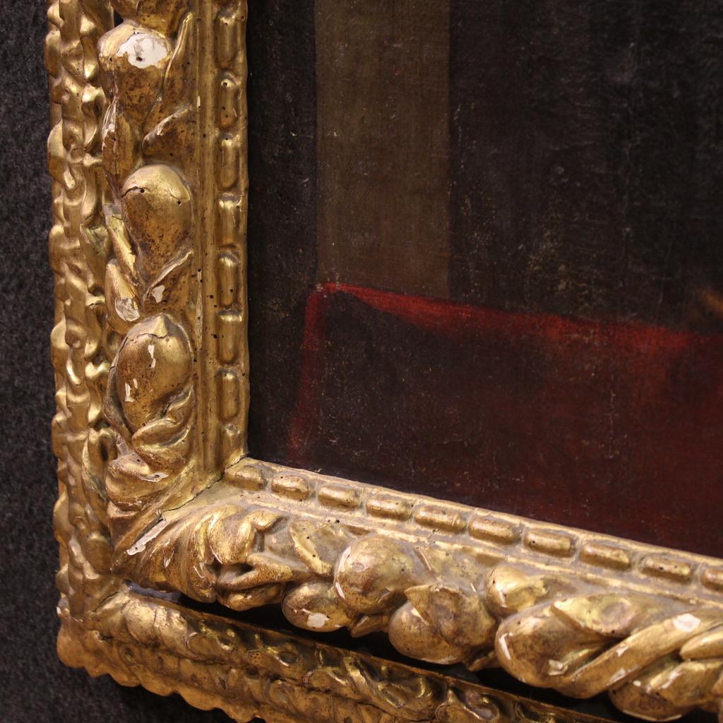 retable à l'huile sur toile du 17e siècle - Madone à l'enfant et aux chérubins en vente 2